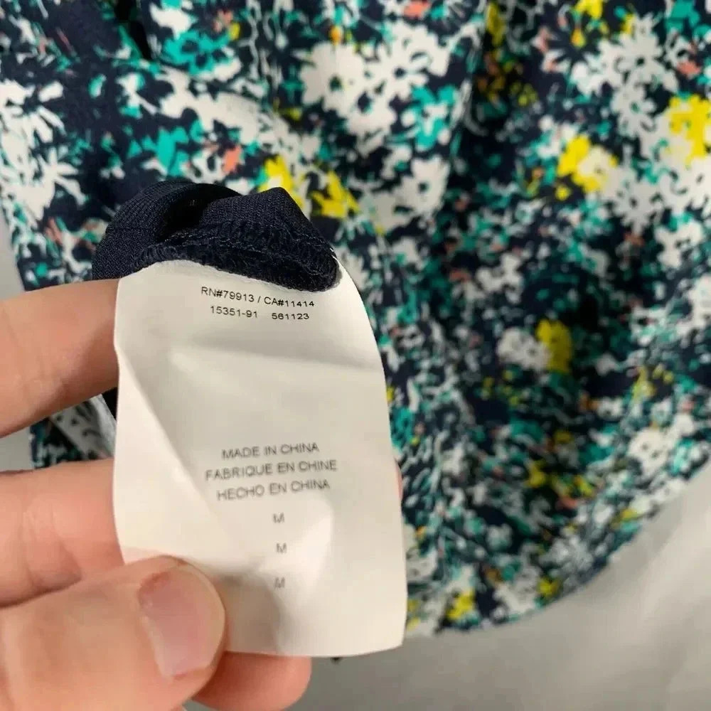 Collective Concepts Mini Dress Women's Medium Maternity Floral Cutout Back - Picture 9 of 10